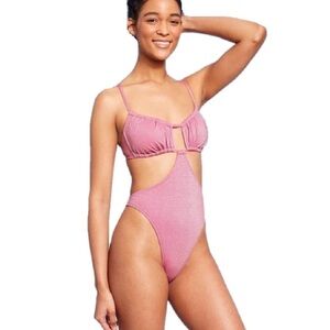 🚘 🆕 wild fable Pink Cutout One-Piece Swimsuit size medium